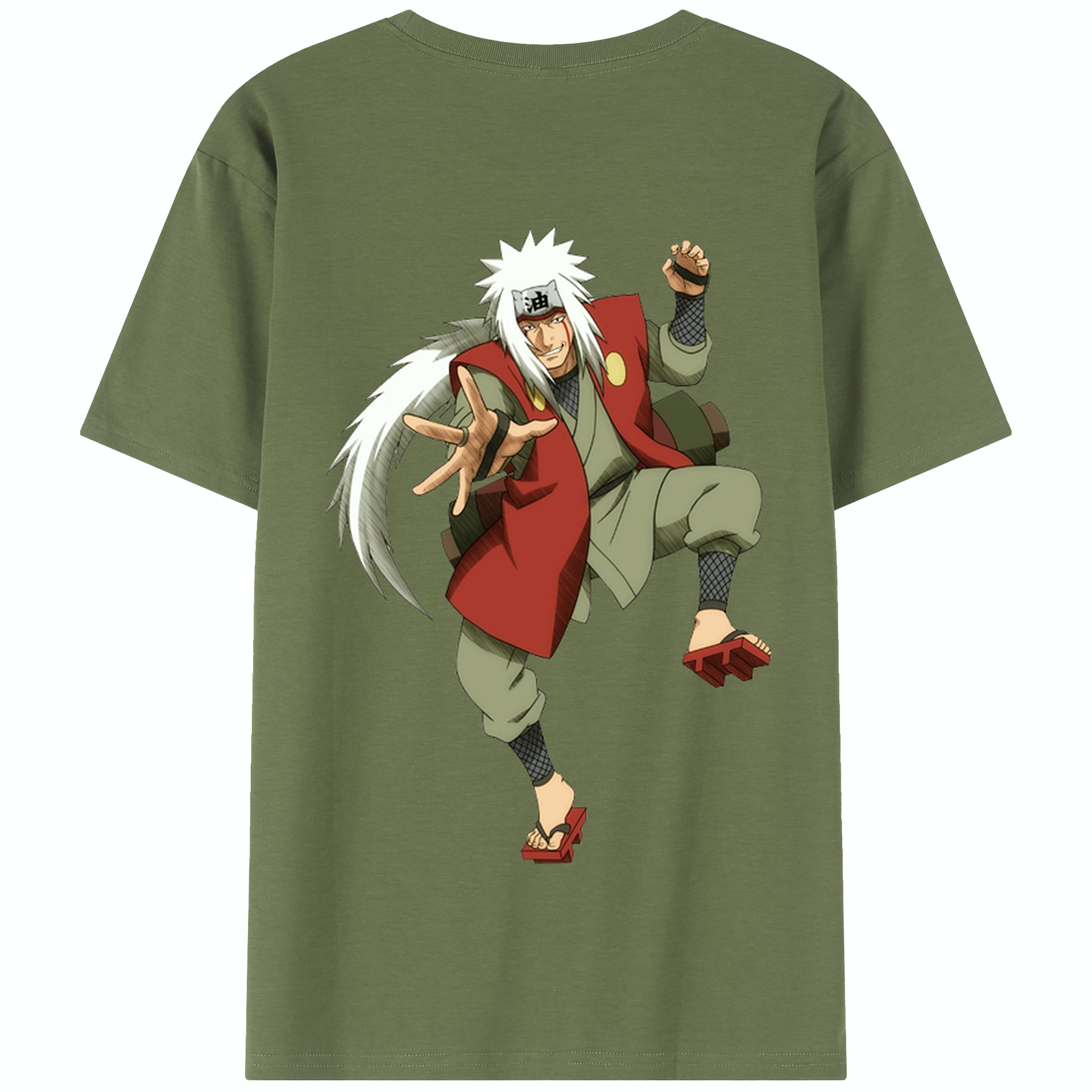 （画像用） NARUTO -ナルト- 自来也（じらいや） Jiraiya 綿100％半袖Tシャツ（背面プリント）
